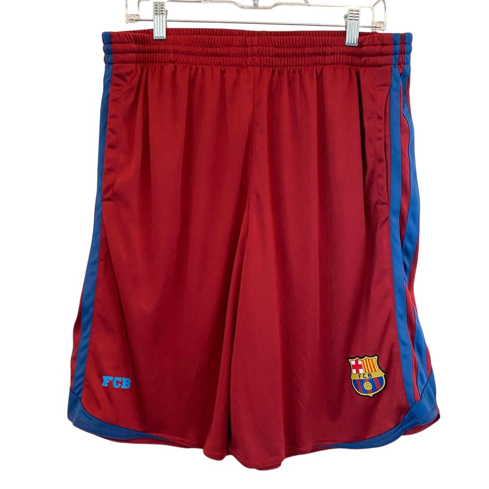FC Barcelona Soccer Shorts Official Men XL Athletic Football Club Burgundy Blue‎